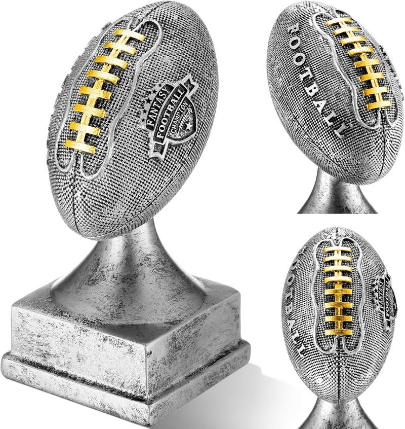 Wiwiqing Silver Fantasy Football Champion Trophy 6 Inch Winner Glory Award Celebrate The Game Winning Touchdown or Playoff Win Championship - Image 1